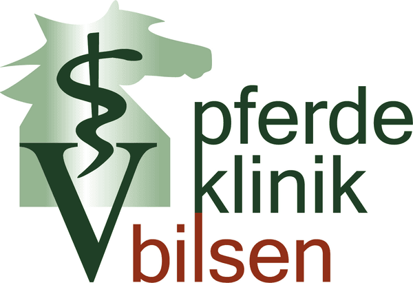 Logo der Pferdeklinik Bilsen mit Pferdekopf und Äskulapstab